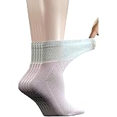 Yomandamor 5 Pairs Women's Quarter Breathable Diabetic Socks with Seamless Toe and Cushion Sole