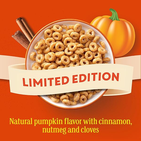 PUMPKIN SPICE CHEERIOS, GLUTEN FREE BREAKFAST CEREAL, 10.8 OZ