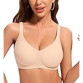 POSESHE Womens Wireless Bras Comfortable Supportive Jacquard Tshirt Bra No Underwire Seamless Push Up Everyday Bralettes