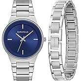 Bulova Caravelle Men's Modern Stainless Steel 3-Hand Quartz Watch and Bracelet Box Set, 40mm Style: 43K101
