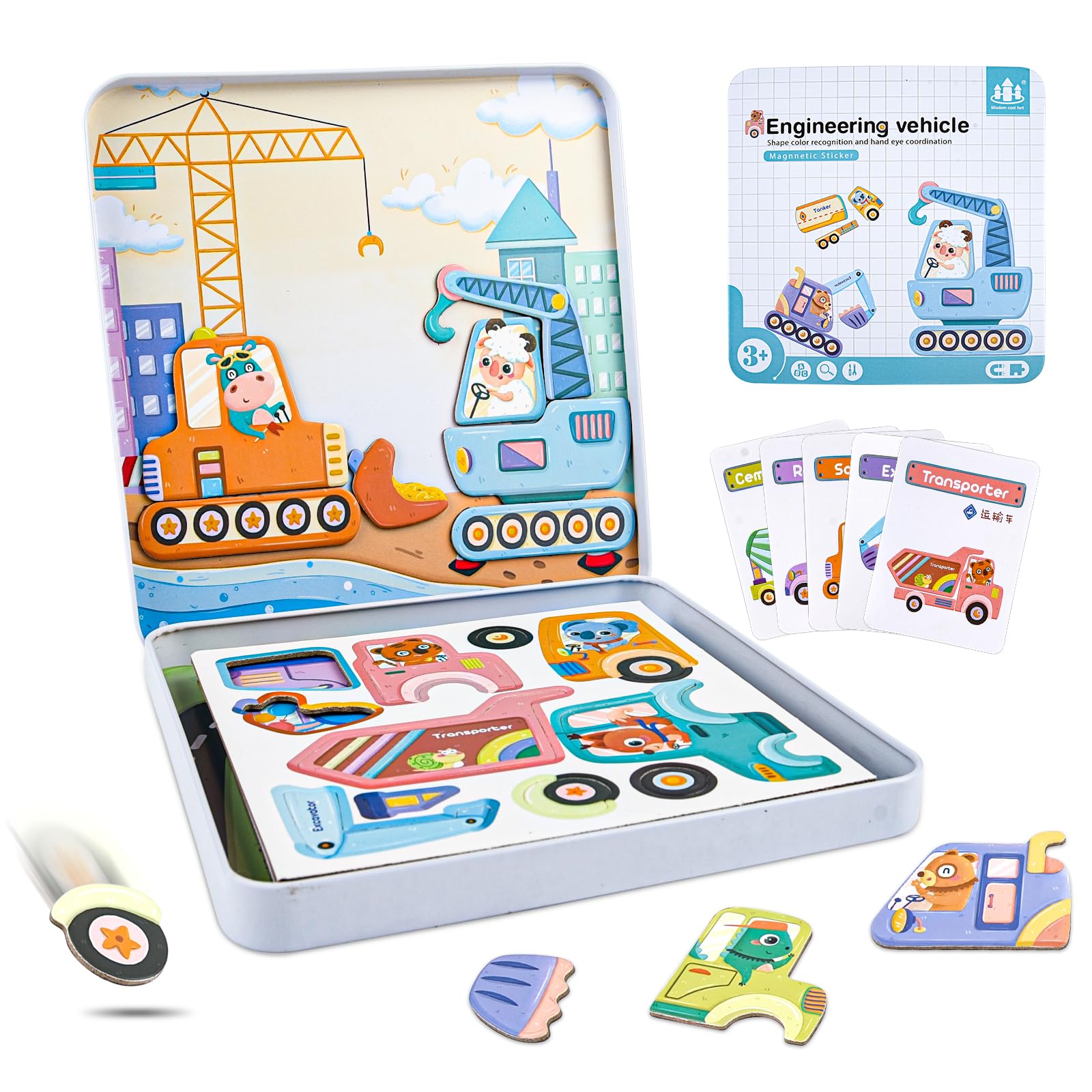 ASTARON Magnetic Puzzles for Toddlers – 38 Pieces, 2 Scenes, Portable Travel Toy, Educational Gift for Kids