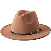 Lanzom Kids Girls Vintage Wide Brim Wool Felt Bowler Cap Bowknot Floppy Fedora Hat