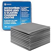 Premium Lens Screen Cleaning Cloth by Microfiber Wholesale | Gray | 8”x8” | 10pk | Soft Microfiber Suede | Compact Size Reusa