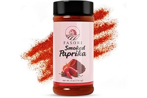 Fasori Smoked Paprika Powder 6 oz Premium Ground Paprika Spice, Bold Smoky Flavor, Perfect for Cooking, BBQ & Grilling