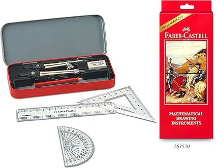 Faber-Castell GR8 matemáticas dibujo caja de instrumento: Amazon.es: Oficina y papelería
