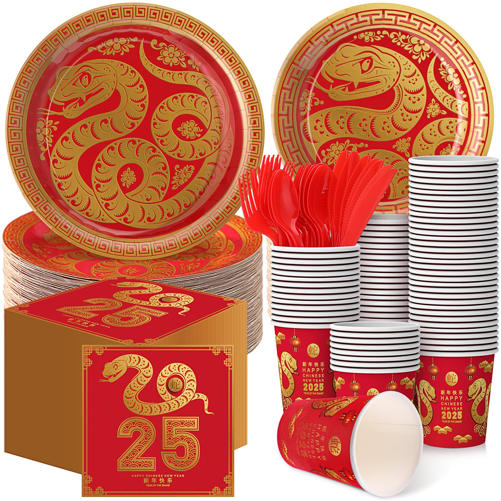 Zhehao 210 Pcs 2025 Year of the Snake Chinese New Year Decorations ...