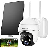 ZUMIMALL 5MP Security Cameras Wireless Outdoor, Solar Security Camera Outdoor with 360° PTZ, Battery Powered Camera for Home Security Outside, Color Night Vision/2.4G WiFi/2-Way Talk/IP66/AI Detection
