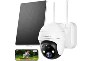 ZUMIMALL 5MP Security Cameras Wireless Outdoor, Solar Security Camera Outdoor with 360° PTZ, Battery Powered Camera for Home 