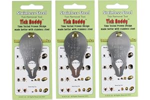 PRO-TICK REMEDY Tick Buddy (Three Pack) Stainless Steel Tick Removal Tool for Dogs Cats Pets and People