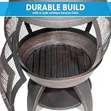 Dellonda Deluxe 360° Chiminea Outdoor Heater Antique Bronze DG112 view 2