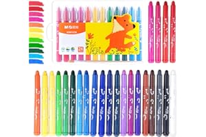 M&G 24 Pcs Tempera Paint Sticks, 24 Colors Solid Tempera Paint Set for Kids, Washable, Quick Drying, Non-Toxic, Works Great on Paper, Wood, Glass