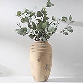 Ceramic Flower Vase with Handles, 12 inch Tall Vase for Centerpieces, Large Decorative Terracotta Vases, Farmhouse Rustic Vases for Home Decor, Living Room, Table, Neutral vase Lyeec