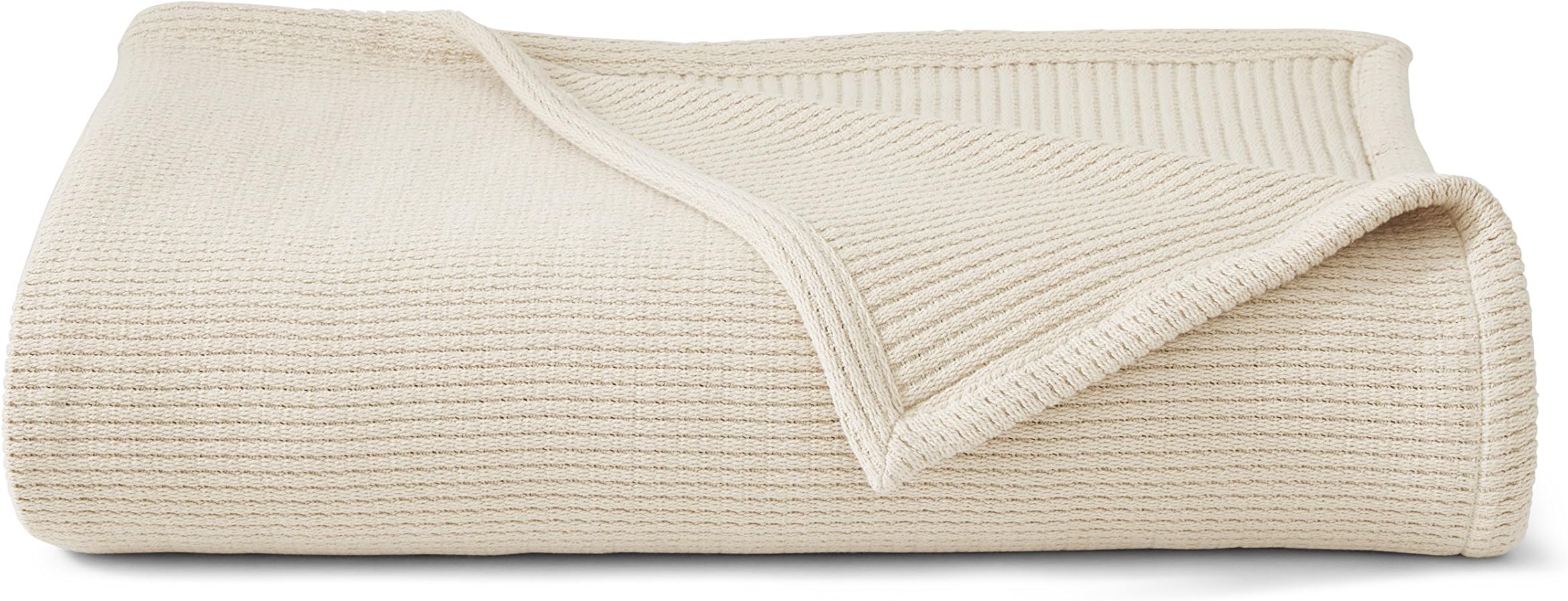 Grund Sea Pines 100% Organic Cotton, Ultra Soft, 50-inches by 70-inches, Ivory, Throw Blanket