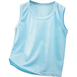 Toddler Girls Mesh Tank Tops Baby Boys Scrimmage Vest Sleeveless Athletic Training Breathable Sports Jersey Lightweight Tees