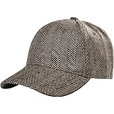 BOTVELA Men's Herringbone Tweed Baseball Cap Wool Blend Fitted Hat