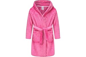 BEST FOR ALL Girls Fleece Hooded Robes Kids Warm Bath Robe for Girls Soft Fuzzy Bathrobe