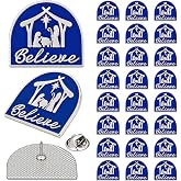 Suncalla 25/50/100 Pcs Christian Sheep Jesus Enamel Pins | Metal Novel Funny Brooches, Jesus Loves You, Shepherd Lapel Badge for Backpacks Clothes, Decor Gift