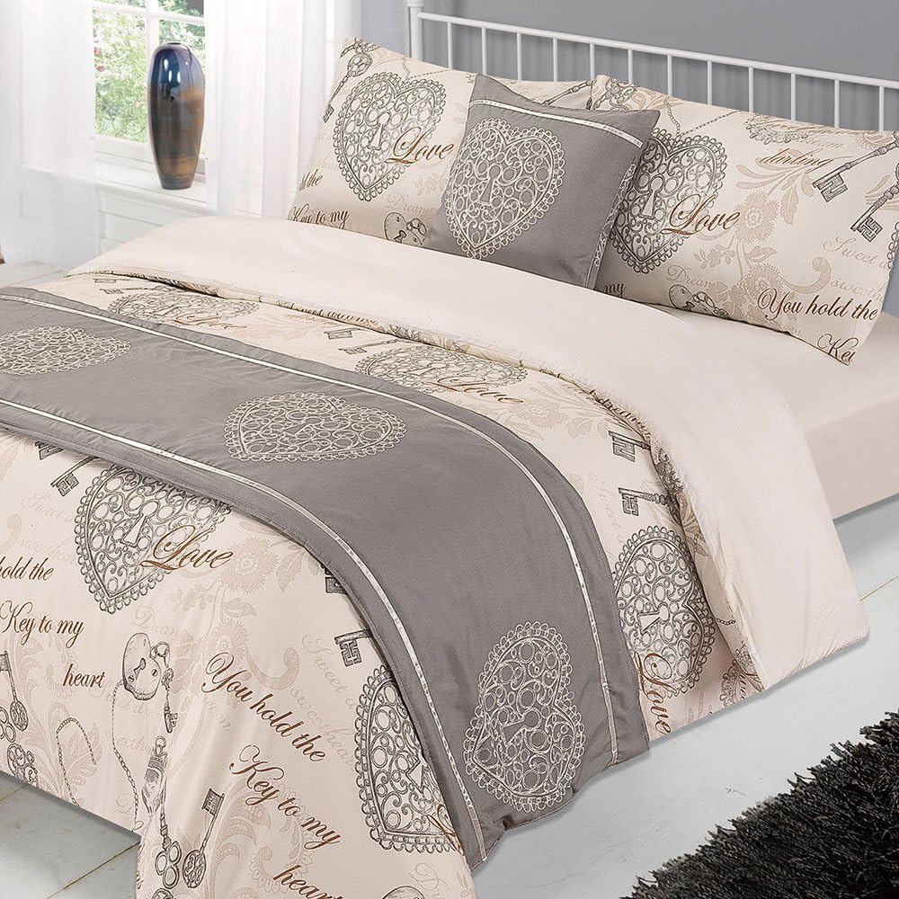 Dreamscene Antoinette Bed In A Bag Complete Set With Pillowcases Set With Pillowcases, Natural, Double