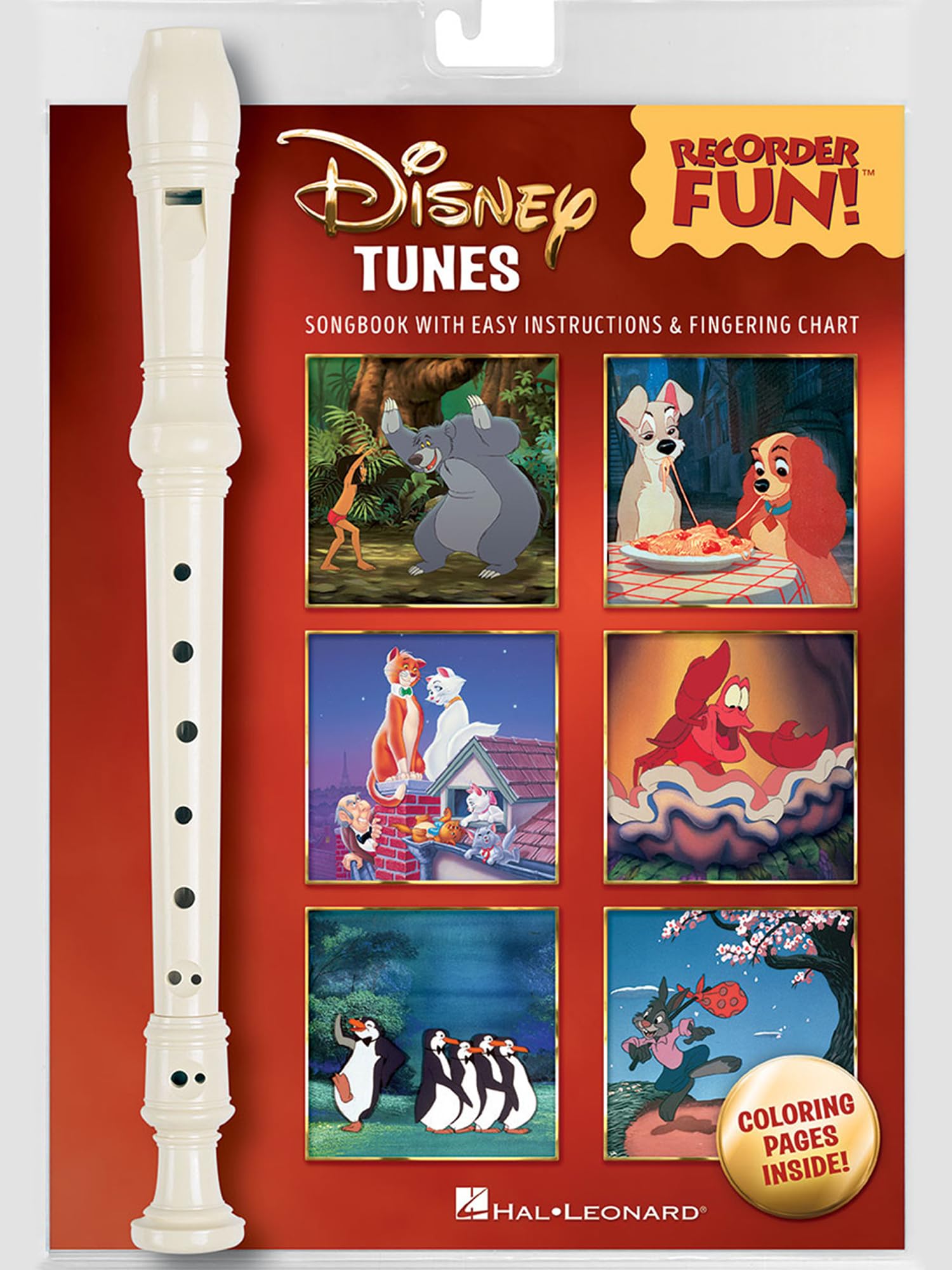 Disney Tunes - Recorder Fun | Beginner Recorder and Songbook Pack for Kids | Learn to Play Easy Disney Songs | Hal Leonard Music Book with Fingering ... Fun! - Pack with Songbook and Instrument
