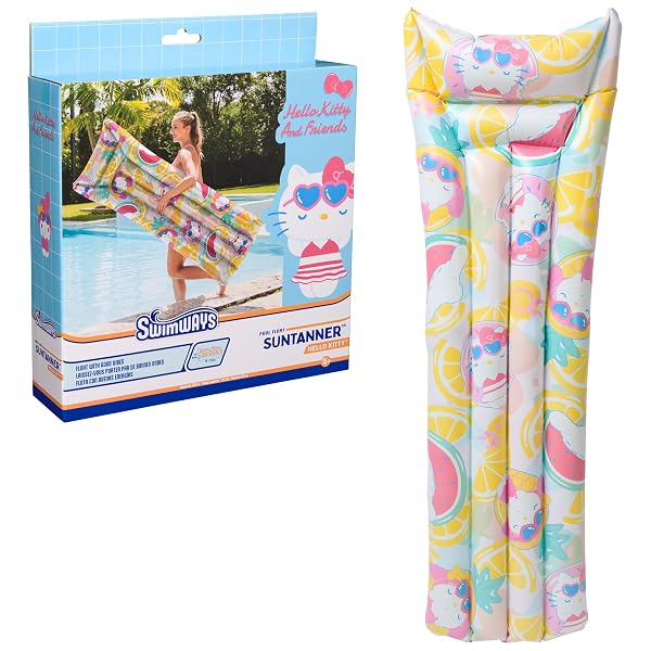 SWIMWAYS HELLO KITTY SUNTANNER POOL FLOAT, INFLATABLE FLOATS...