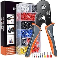 Ferrule Crimping Tool Kit, Preciva 16-4 Square Crimping Tools, Ratchet Jaw Wire Crimping Pliers AWG 28-5 (0.08-16mm²) with 12