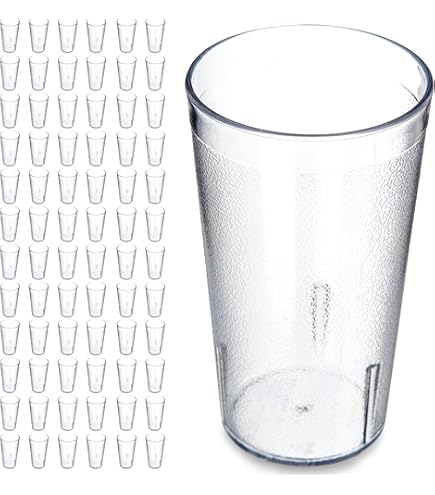 Amazon.com | 20 oz Clear Restaurant Stackable Pebbled Tumbler, 6 count:  Large Water Cup: Tumblers & Water Glasses