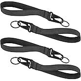 XTACER Tactical 1-inch Wristlet Keychain Strap Hand Wrist Lanyard Key Chain Holder for Key (PACK of 4) (Black)