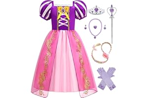 Aoiviss Girls Princess Costume Purple Princess Dresses for Little Girls Fancy Dress Up Clothes for Halloween Cosplay Party