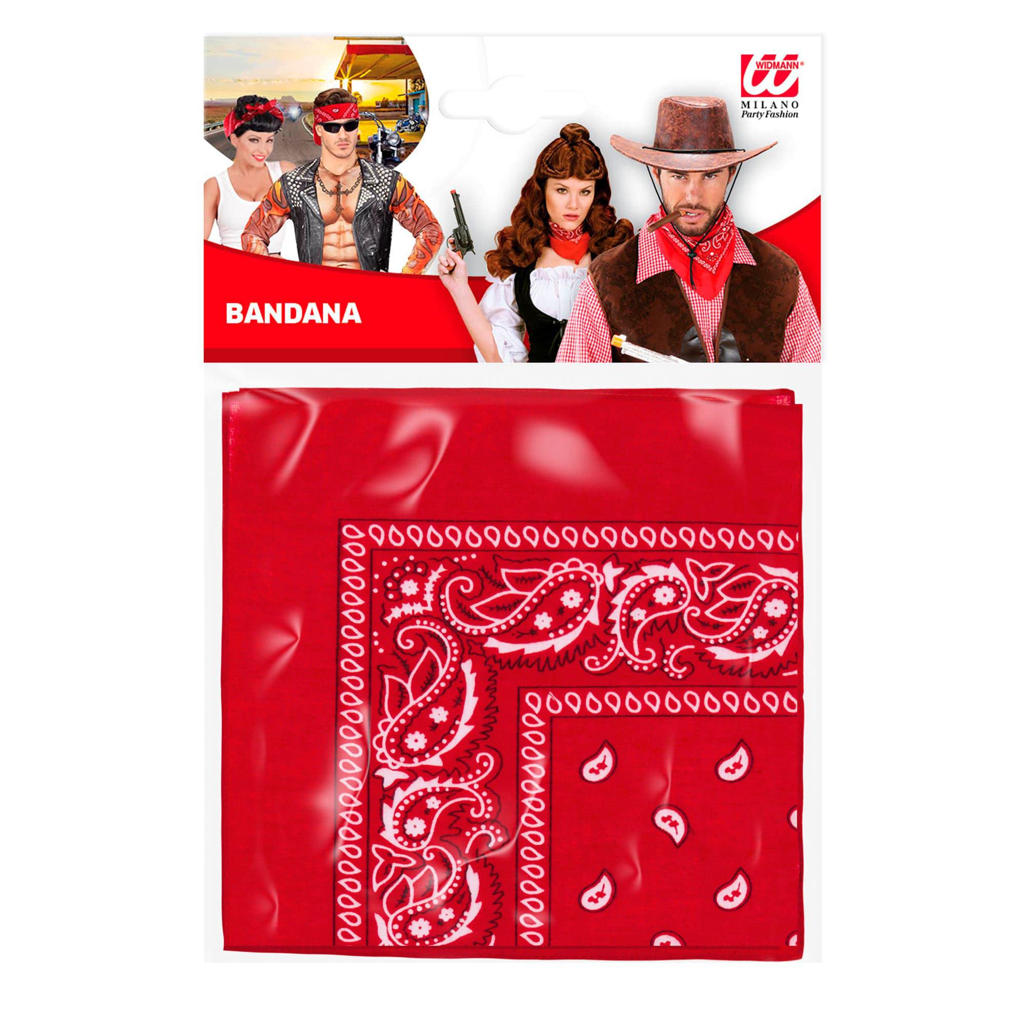 Red Bandana 55cm Bandana Hats Caps & Headwear for Fancy Dress Costumes Accessory