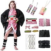 GeyZaho Halloween Cosplay Costumes Pink Anime Kimono Outfits Cape Festival Uniform Dress Up for Girls Women