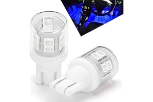Heifymi 194 LED Courtesy Step Lights Bulbs Ultra Blue T10 168 2825 W5W Bulbs Replacement for Car Interior Dome Map Door Courtesy License Plate Dashboard Lights, AC/DC 12-24 Volt, 2 Pack