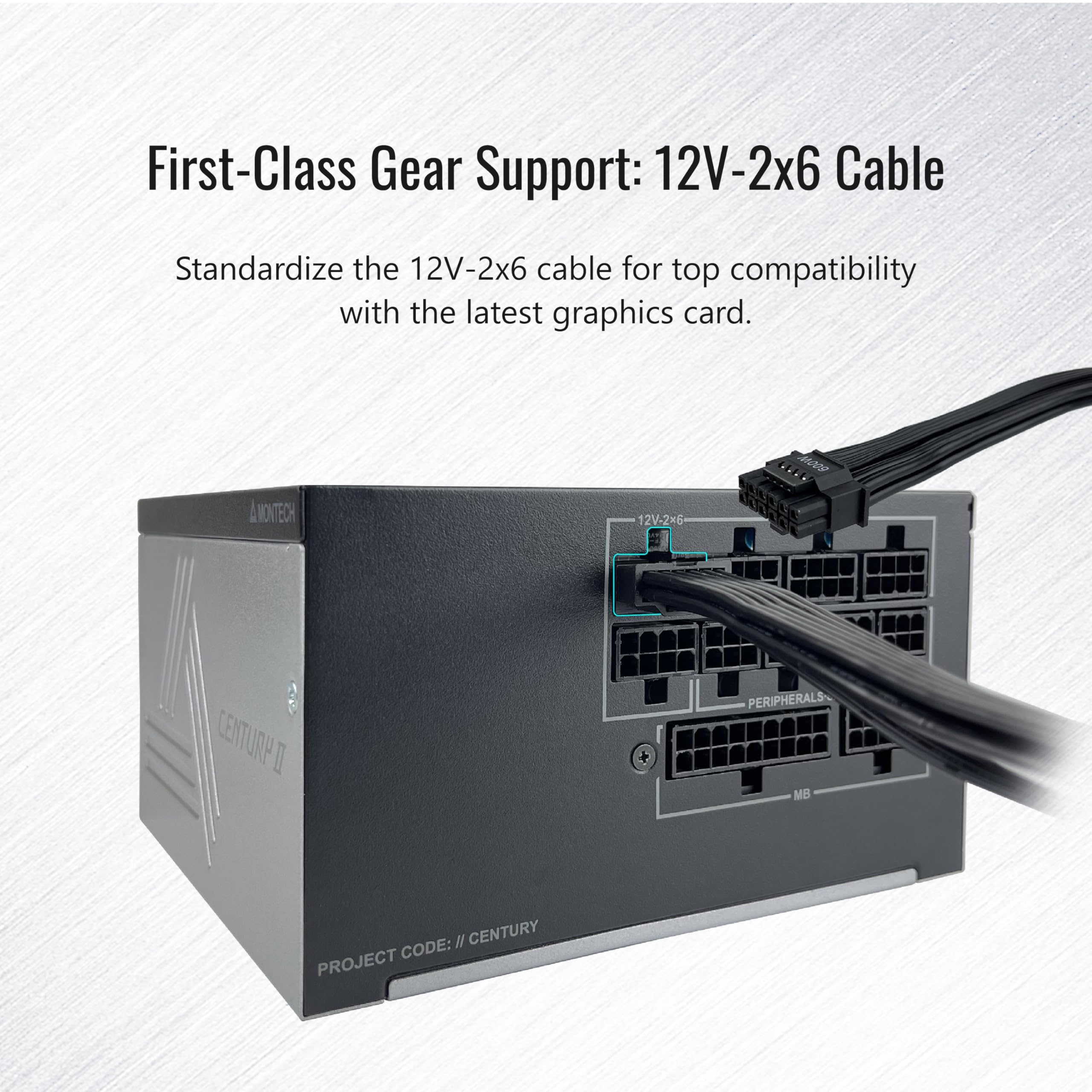 MONTECH Century II - 850W High-End ATX Gaming Power Supply - 80 Plus Gold & Cybenetics Platinum - Fully Modular - ATX 3.1 & PCIe 5.1 Ready with 12V-2x6 Cable - 10 Years Warranty