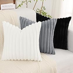 decorUhome Faux Fur Throw Pillow Covers 18x18 Set