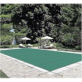 VEVOR Pool Safety Cover Fits 12x24ft Rectangle Underground Safety Pool Cover Green Mesh Solid Pool Safety Cover for Swimming Pool Winter Safety Cover