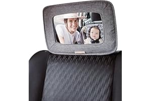 TRAVEL BUG GoldBug Soft Sided Rear & Forward Facing Safety Mirror for Baby & Toddler - Shatter Resistant - Jumbo Baby Car Mirror