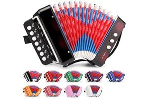 Kids Accordion, 10 Keys Control Mini Accordion Toy Gifts Easy to Play for kids Children Beginners Lightweight Musical Instrum