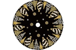 HZRNNA Midnight and Metallic Tree Mat, Shimmering Frosted Flake Tree Base, Christmas Residence Embellishments for Party Season, Indoor Festivity Atmosphere Design