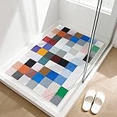 Shower Mat Non Slip - Quick Drying Anti Slip Shower Mats for Inside Shower, Soft PVC Loofah Foot Scrubber Mat, Extra Large Bath Mat for Shower, Tub, Bathroom, Floor, Kitchen, Home, Pool, Hotel