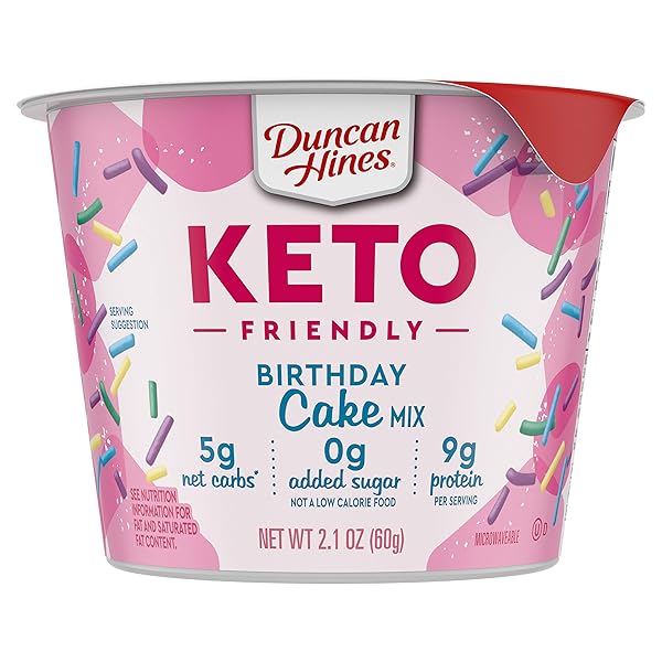 DUNCAN HINES KETO FRIENDLY CAKE CUPS BIRTHDAY CAKE MIX, 2.1 OZ