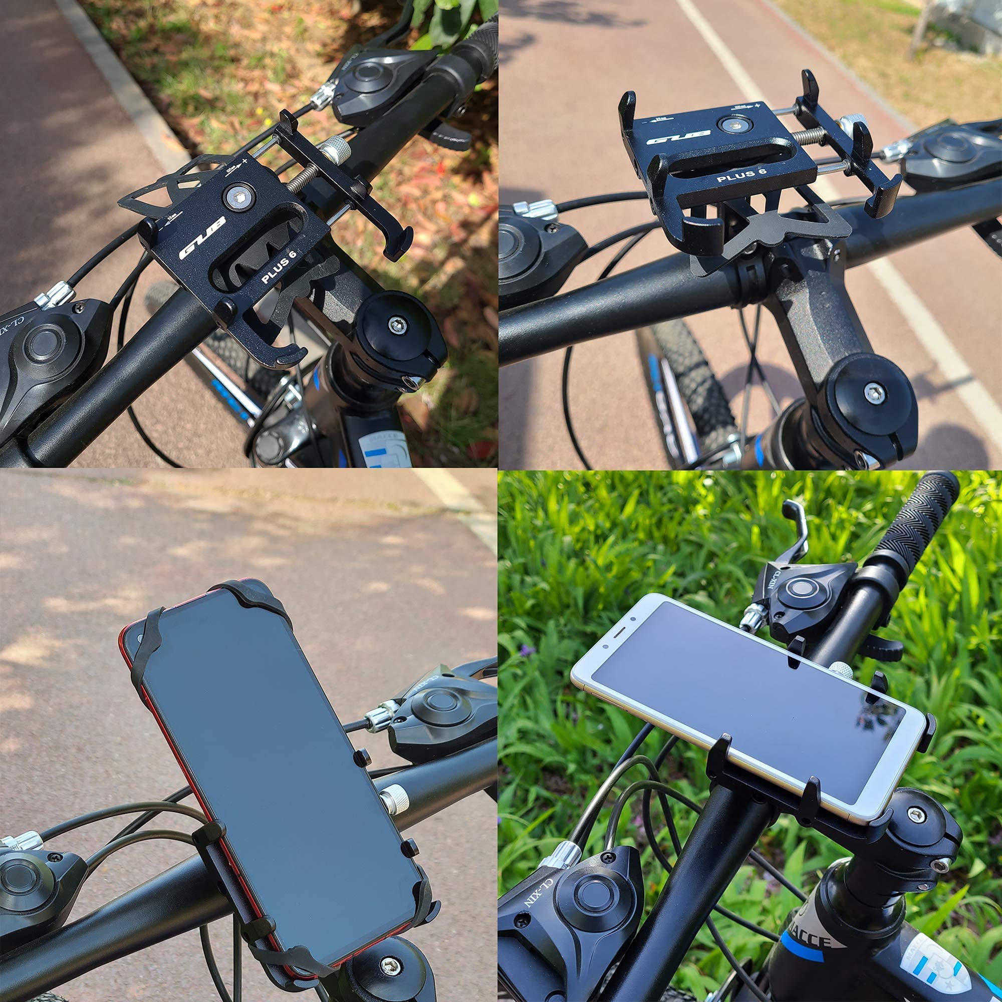 GUB Bike Phone Mount Holder, Aluminum Motorcycle Phone Holder Mount 360° Rotation for iPhone 13 14 15 Pro max 16 Pro, Samsung S24 S23 S22 S21 Note20/10 4.7-6.8