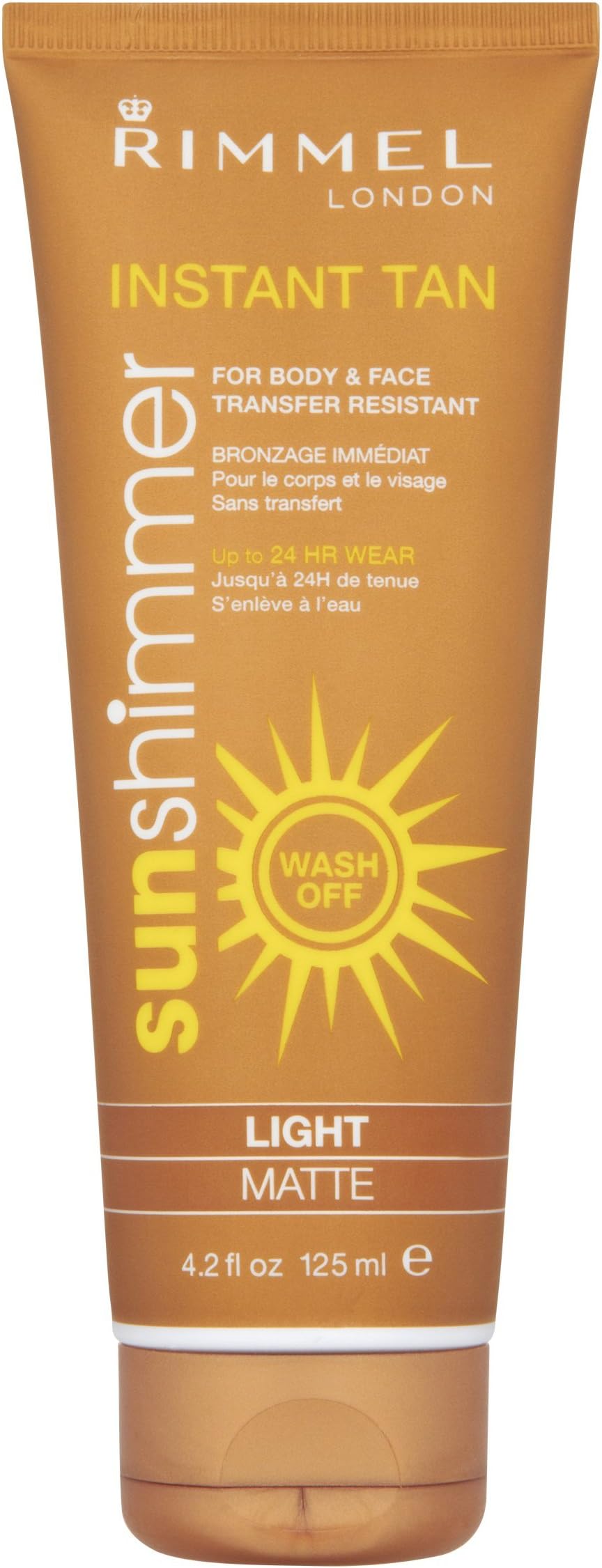 Rimmel Sunshimmer Instant Tan Makeup Light Matte 125ml Face Body Water Resistant