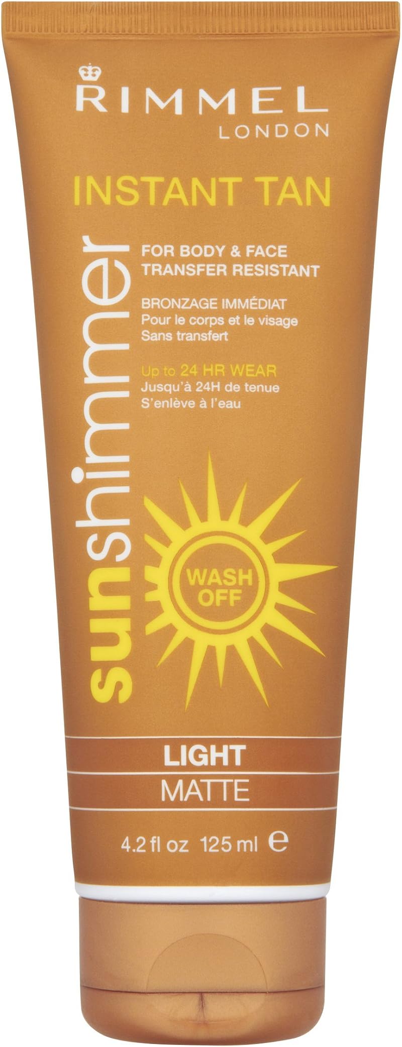 Rimmel Sunshimmer Instant Tan Makeup Light Matte 125ml Face Body Water Resistant