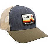 Jeep Have Fun Out There Trucker Snapback Patch Hat Grey/Army Green/Cream