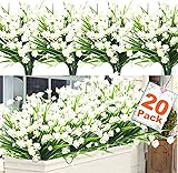 TURNMEON 20 Bundles Artificial Flowers for Outdoors