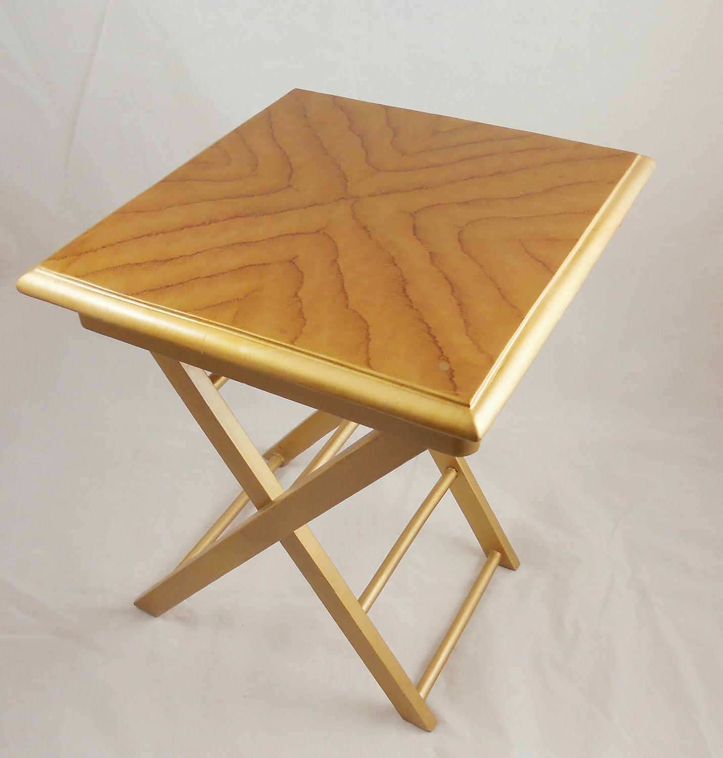 Other Set Of 4 Gold Rosewood Foldable Side Tables With Storage Stand Amazon Co Uk Kitchen Home