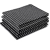 Encasa XO Cotton Kitchen Towel Set | Hand and Tea Cloth for Cleaning & Quick Drying, X-Large 28"x18" (Pack of 4) Highly Absorbent - Butcher Black