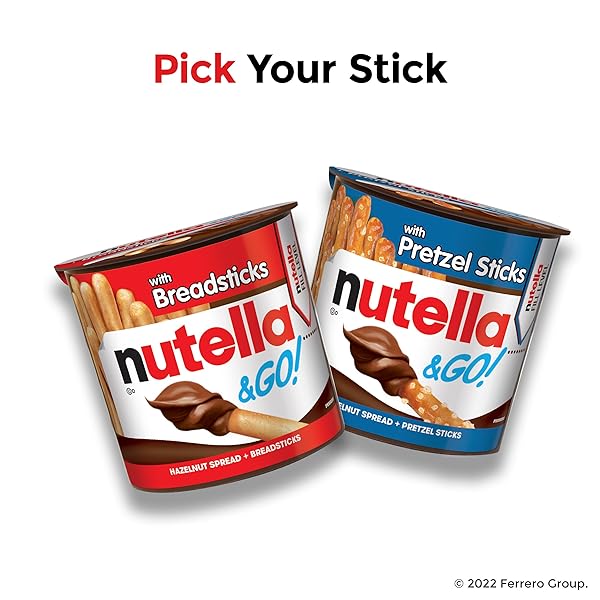NUTELLA & GO! 4 PACK, HAZELNUT AND COCOA SPREAD WITH BREADSTICKS, SNACK CUPS, 1.9 OZ EACH