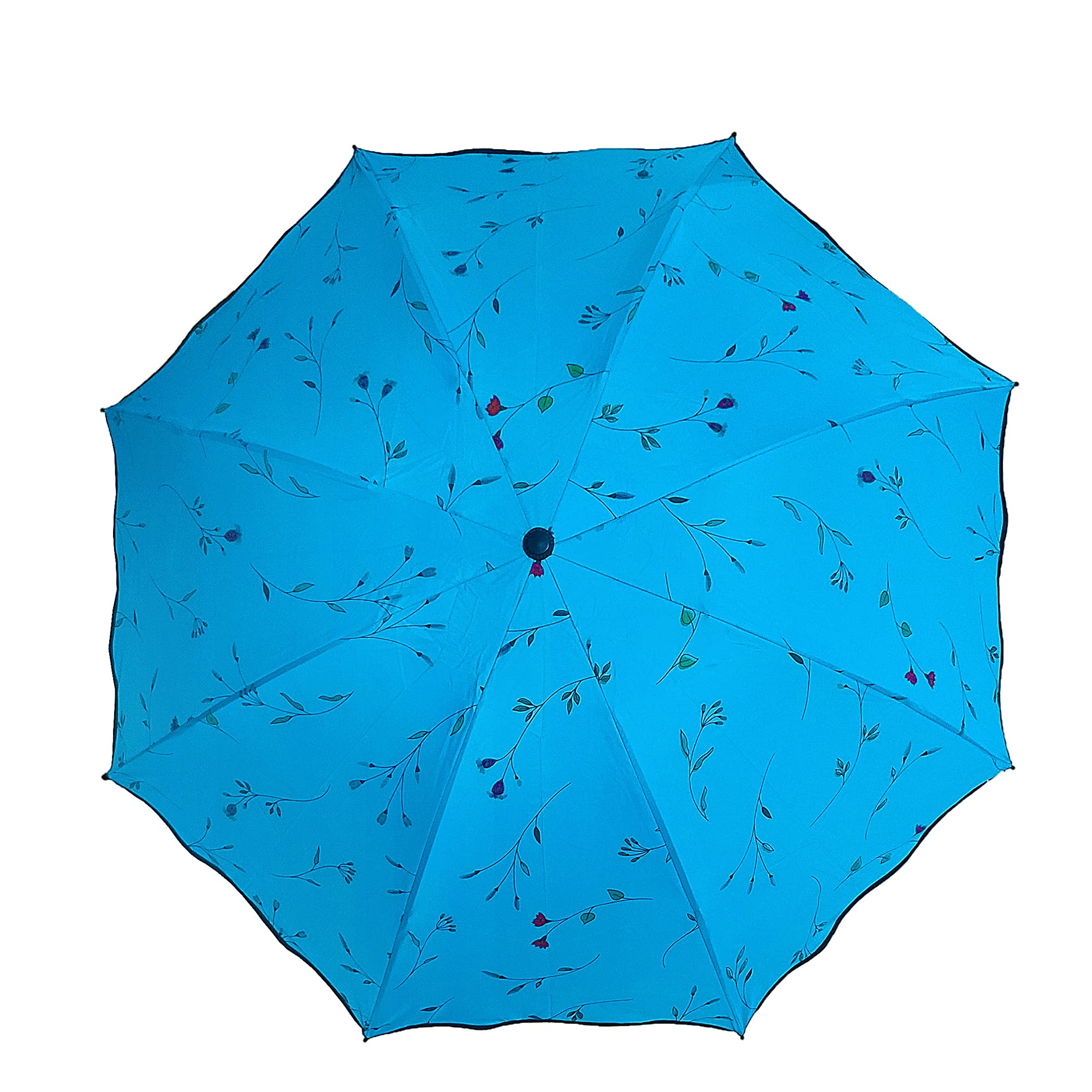 Maibar Sun Umbrella for Women UPF 50 UV Umbrella spf 50 Compact Lightweight Mini Umbrellas Flower (Blue)