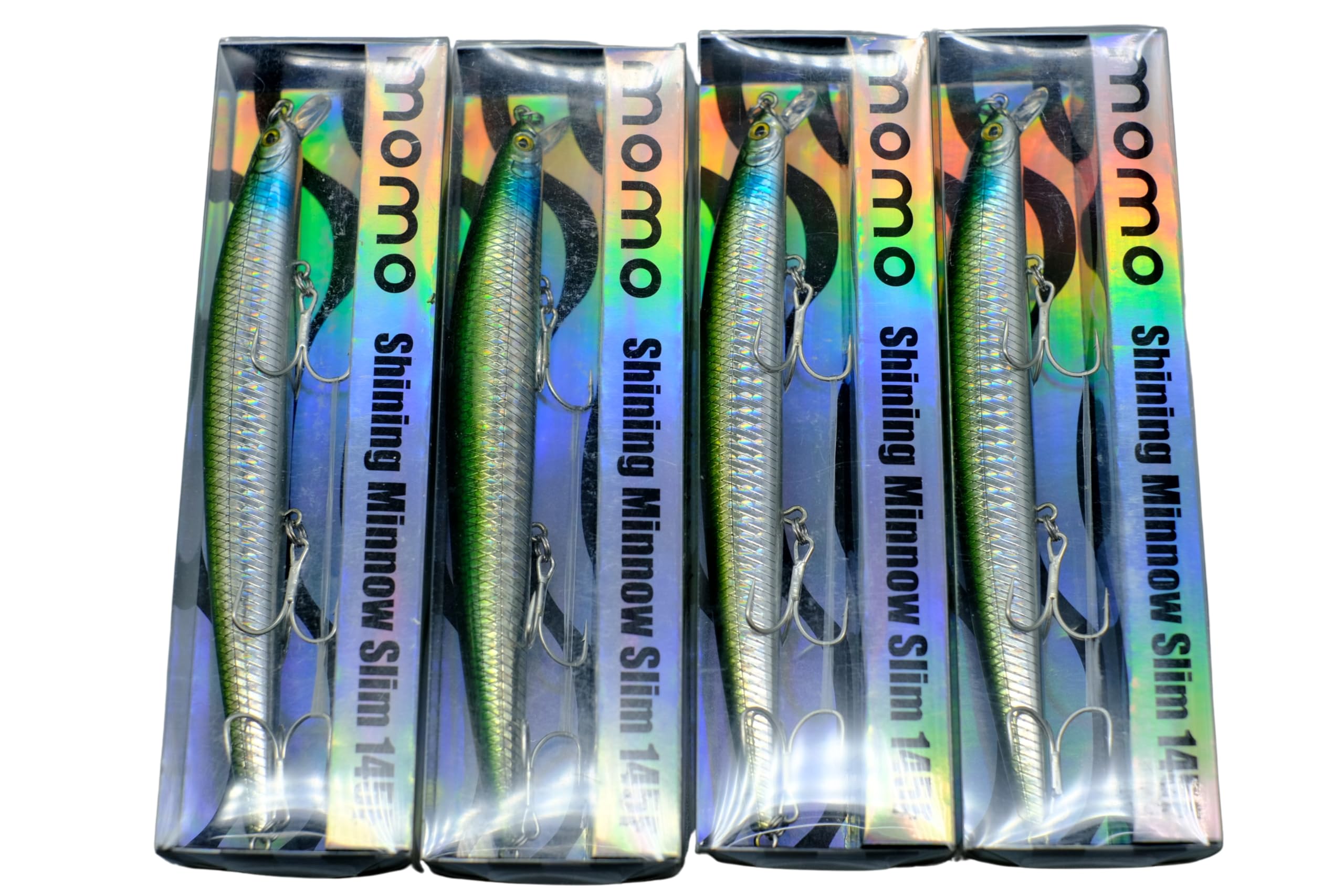 momolures - Shining Minnow Slim 145F Floating Silent Wire Weight Transfer System lure for Saltwater Bass Fishing (BORA x4pcs)