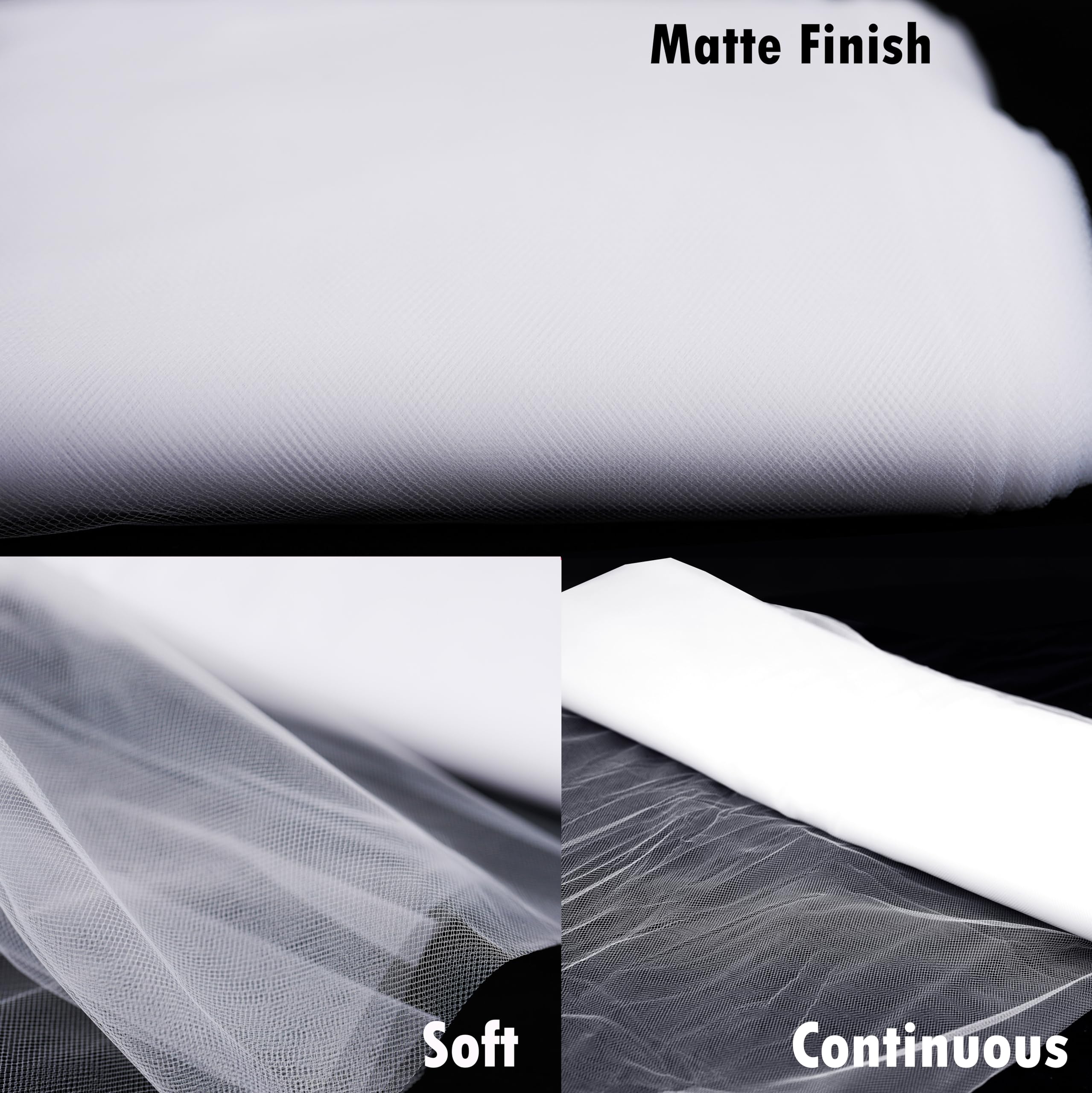 Craft And Party, White Fabric Tulle Roll 54 Inch by 40 Yards (120 ft) Fabric Tulle Bolt for Garden Netting, DIY Tutu Skirt, Wedding and Decoration (White)